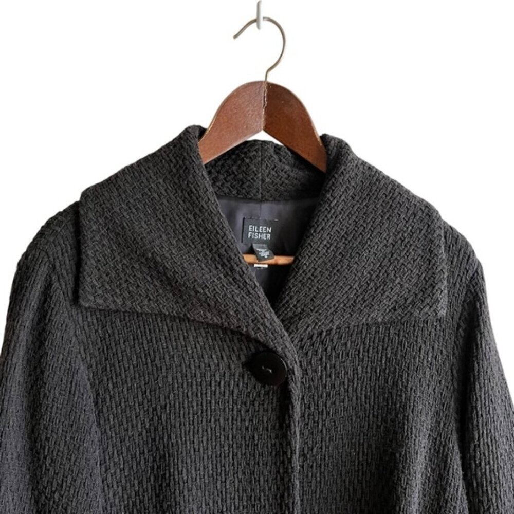 Eileen Fisher Wrap Jacket Size Small Soft Black - Picture 3 of 14